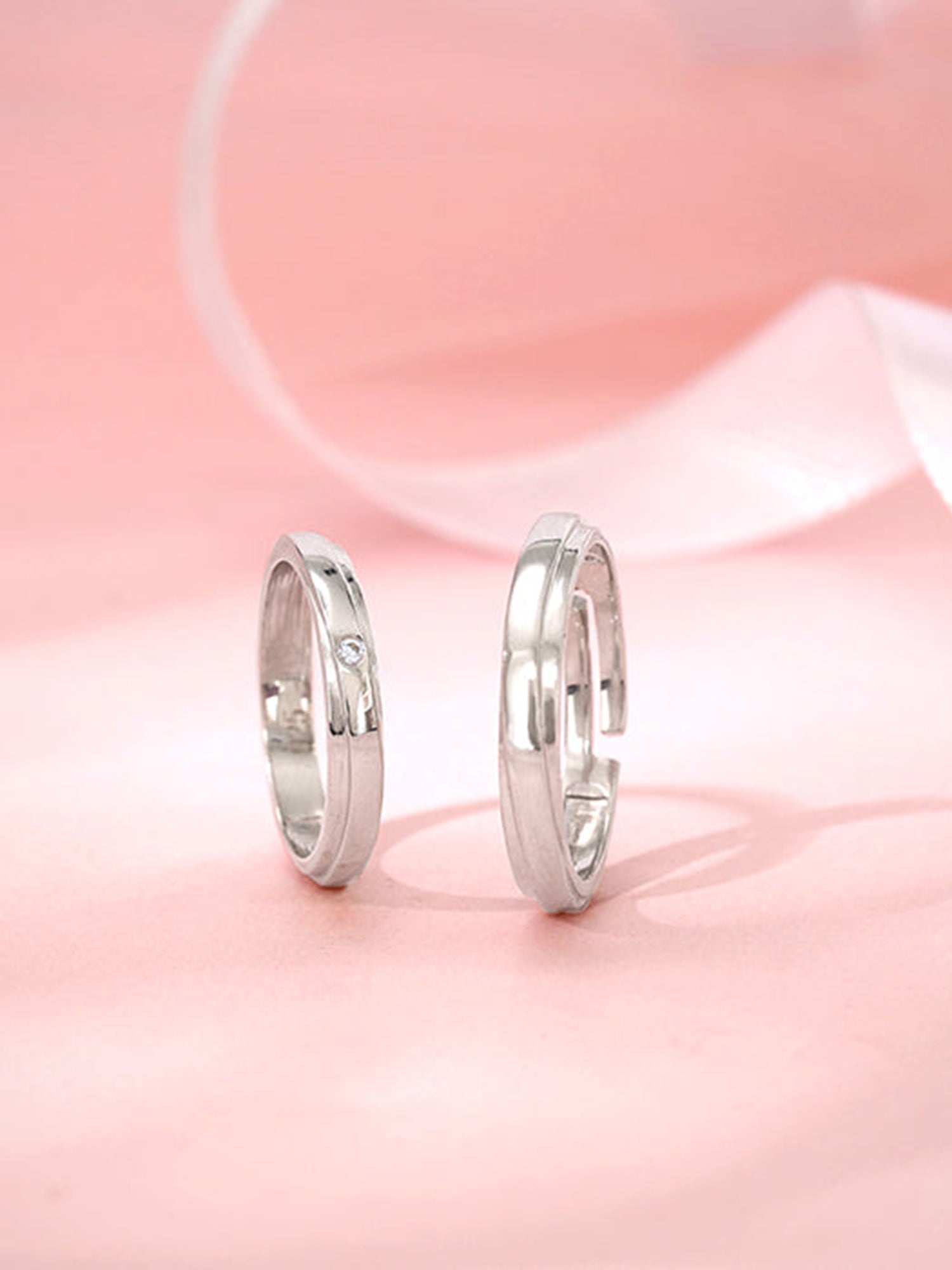 Silver True Vow Couple Bands