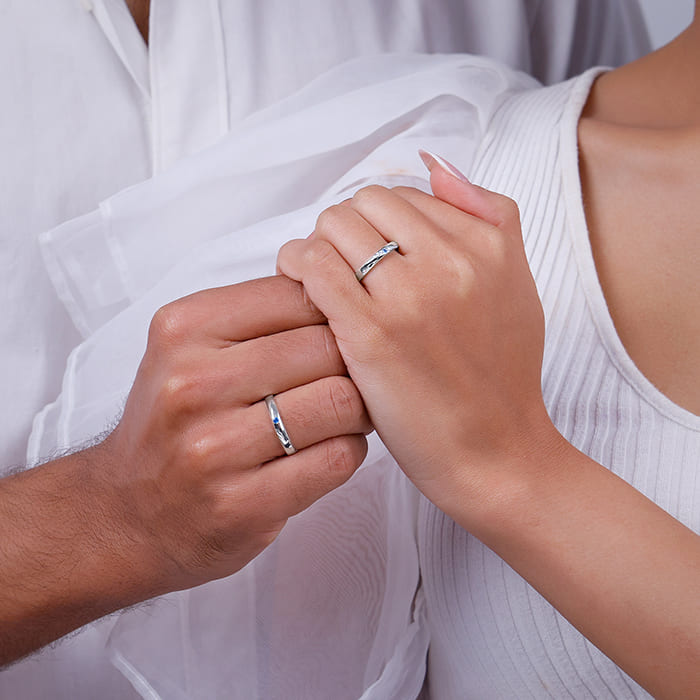 Silver Cherish Couple Bands - view 3