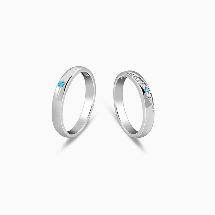 Silver Cherish Couple Bands - view 4