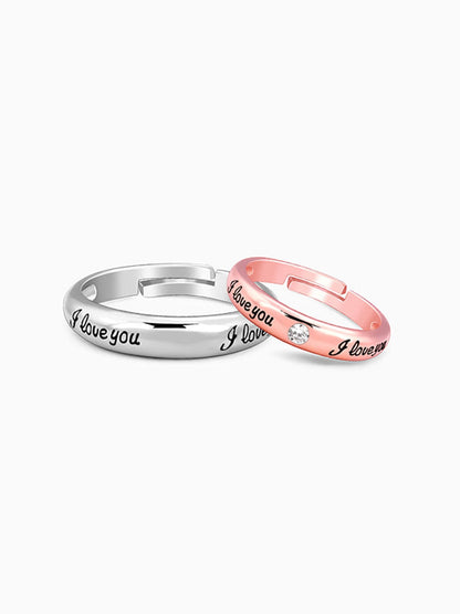 Dual Tone I Love You Couple Bands