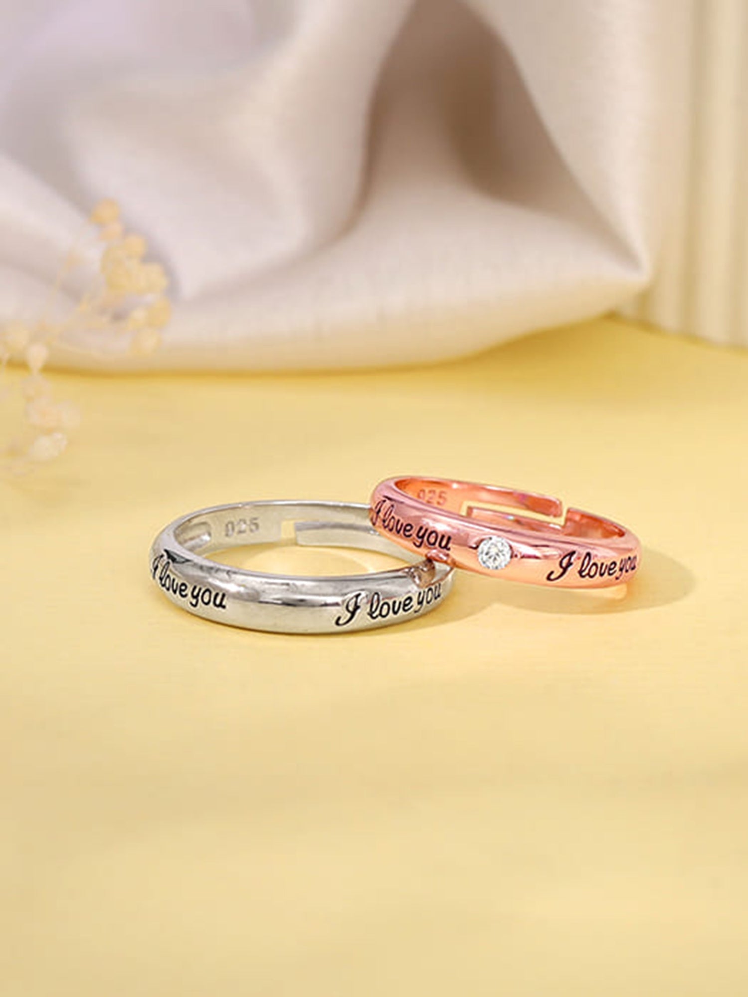 Dual Tone I Love You Couple Bands