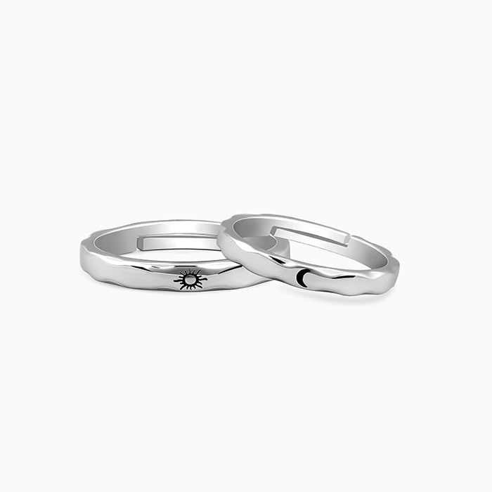 Silver Sun & Moon Couple Bands - Image 1