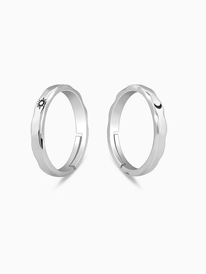 Silver Sun & Moon Couple Bands