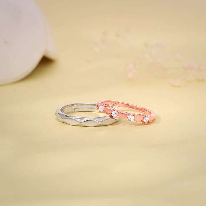 Dual Tone One Love Couple Bands - view 2