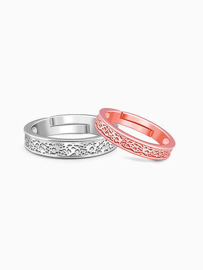 Dual Tone Destined Hearts Couple Bands
