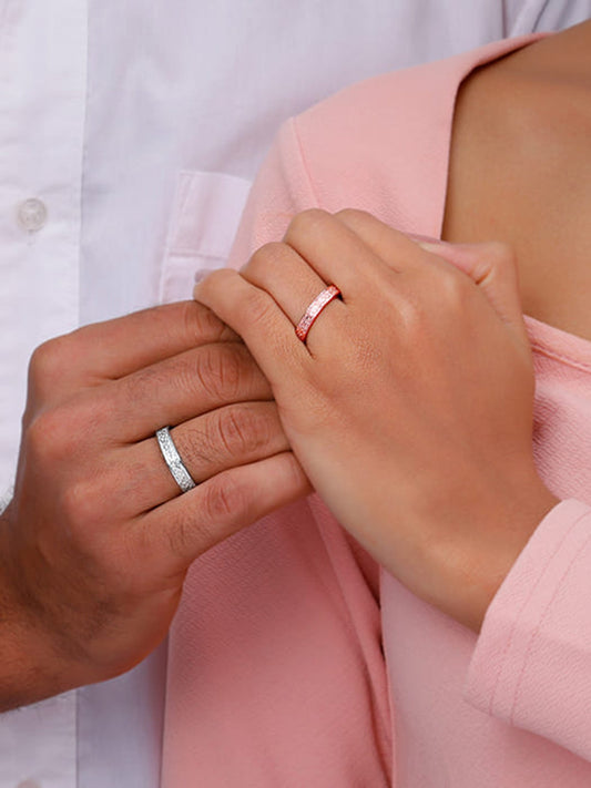 Dual Tone Destined Hearts Couple Bands