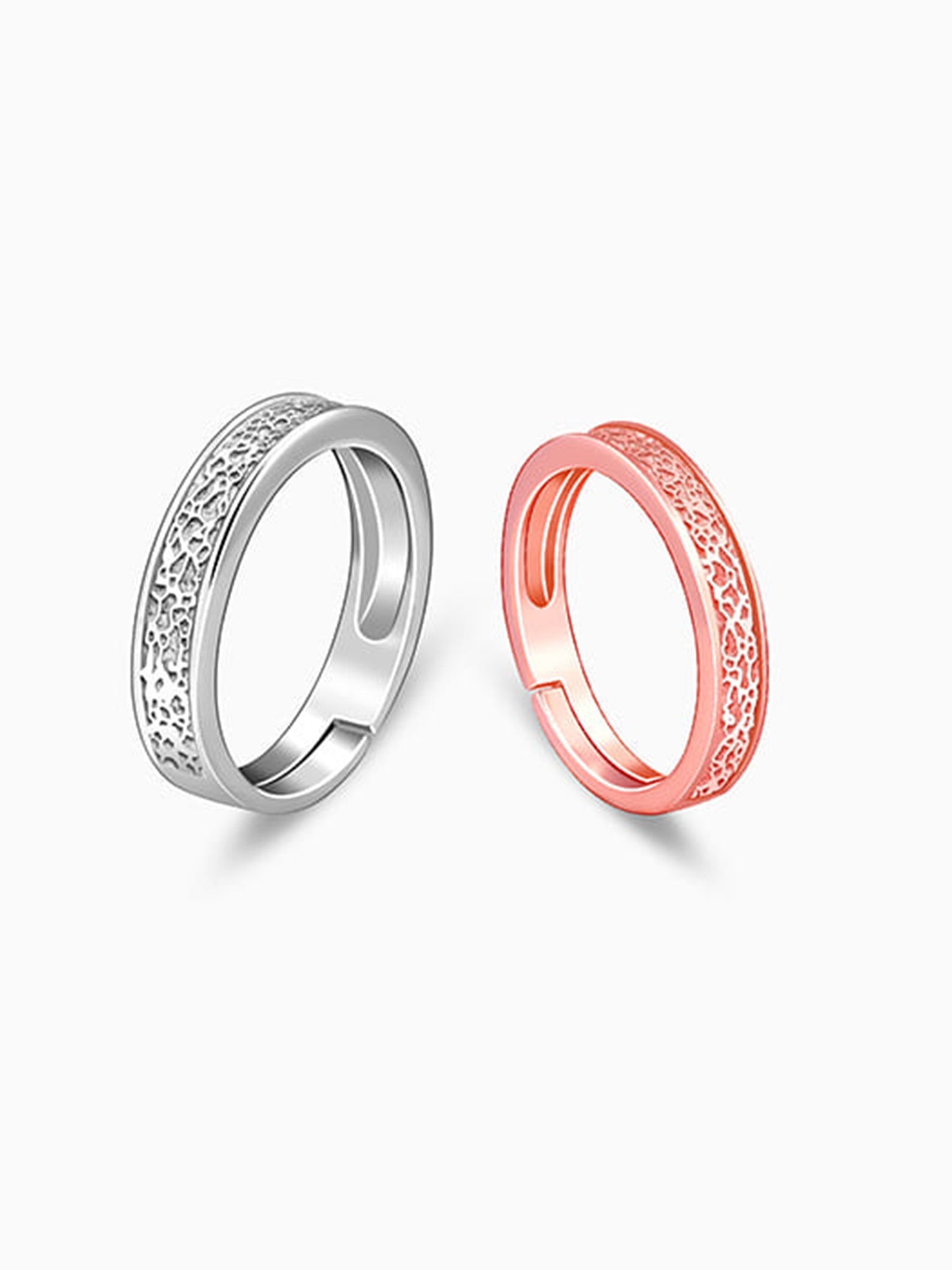Dual Tone Destined Hearts Couple Bands