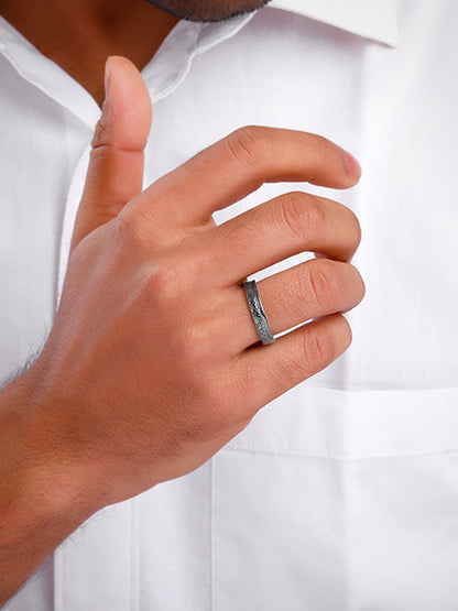 Black Rhodium Bold Ring For Him