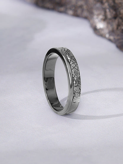 Black Rhodium Bold Ring For Him