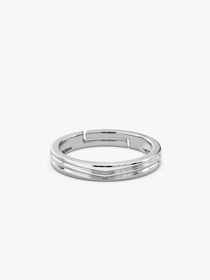 Silver Classic Minimal Ring For Him