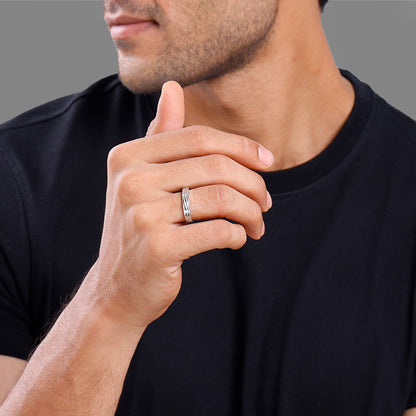 Silver Classic Minimal Ring For Him