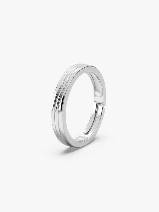 Silver Classic Minimal Ring For Him