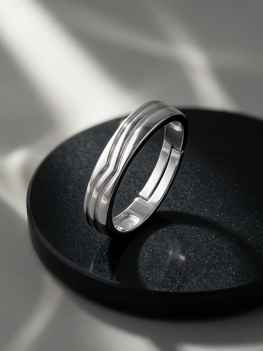 Silver Classic Minimal Ring For Him