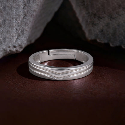 Silver Classic Minimal Ring For Him