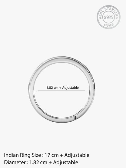 Silver Classic Minimal Ring For Him