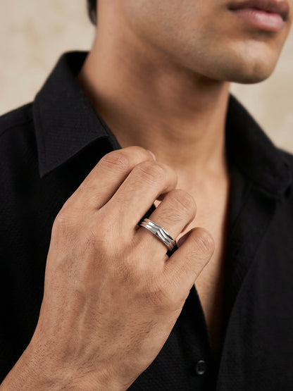 Silver Classic Minimal Ring For Him