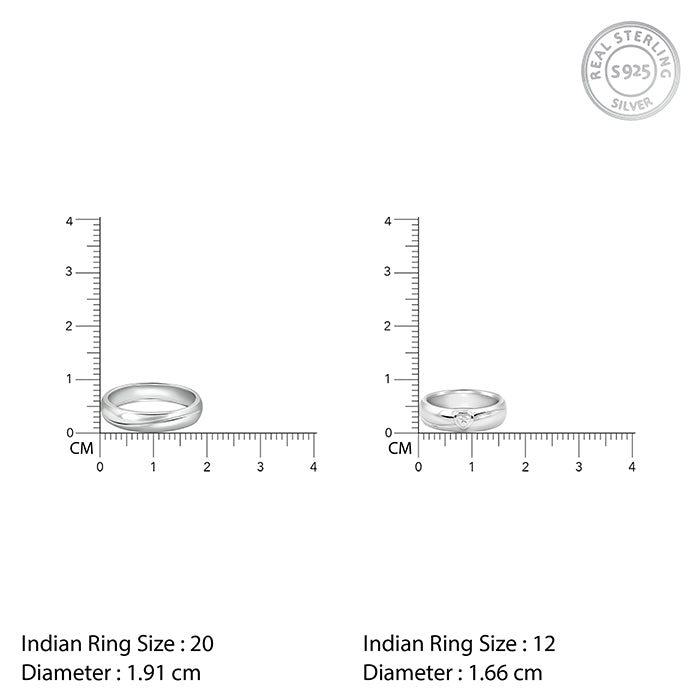 Silver Tied Together Couple Rings - view 5