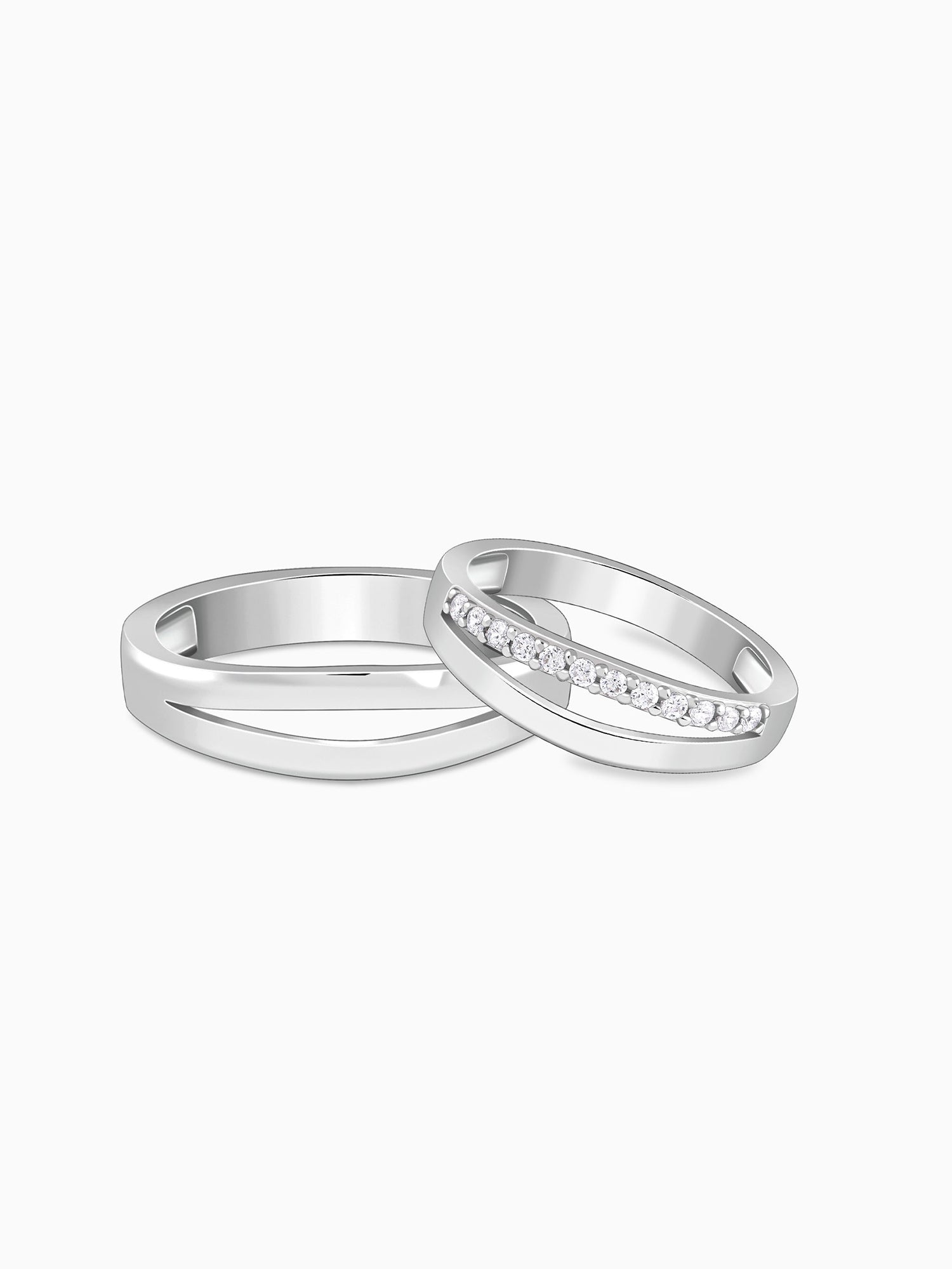 Silver LustreLoop Couple Rings