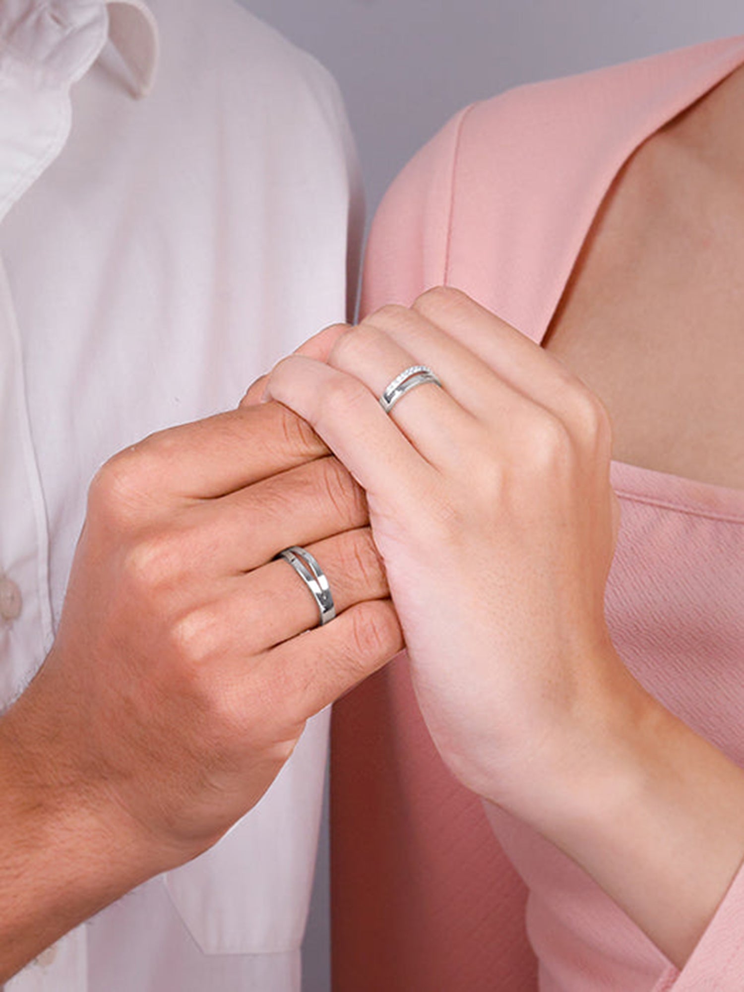 Silver LustreLoop Couple Rings