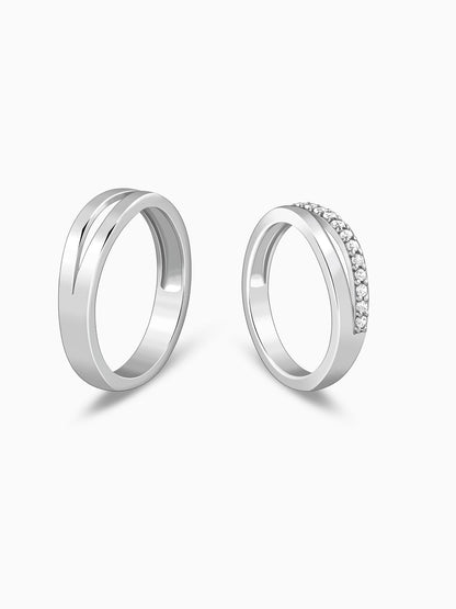 Silver LustreLoop Couple Rings