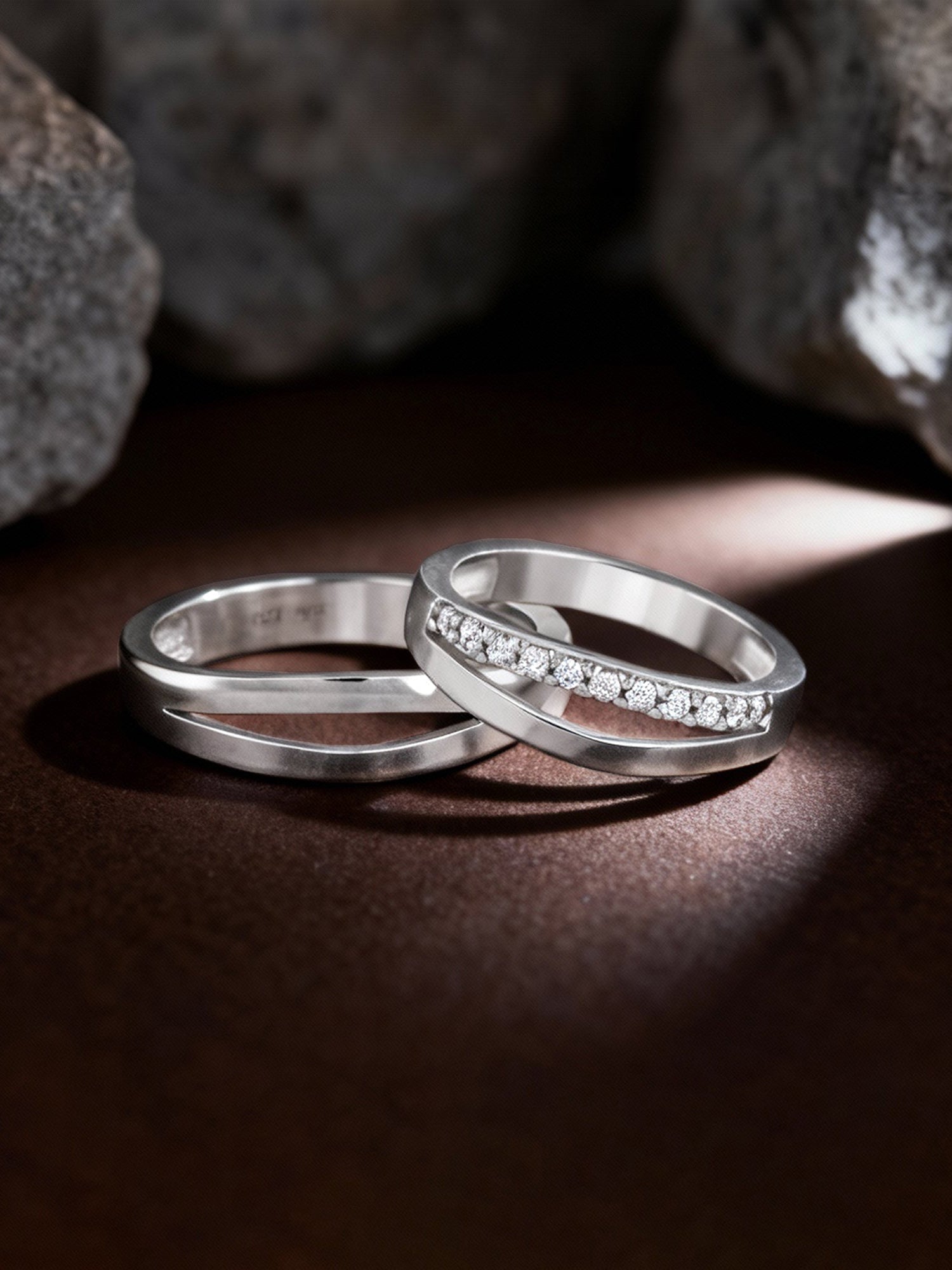 Silver LustreLoop Couple Rings