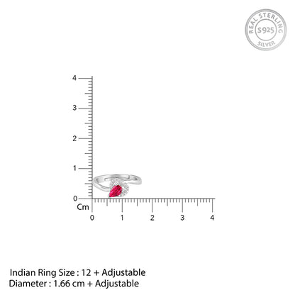 Silver Dewdrop Heart Ring