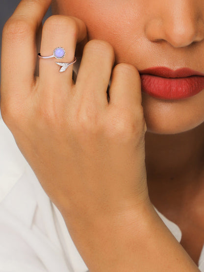 Silver Moonstone Visionary Ring