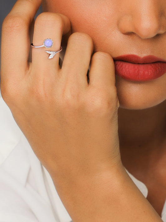 Silver Moonstone Visionary Ring