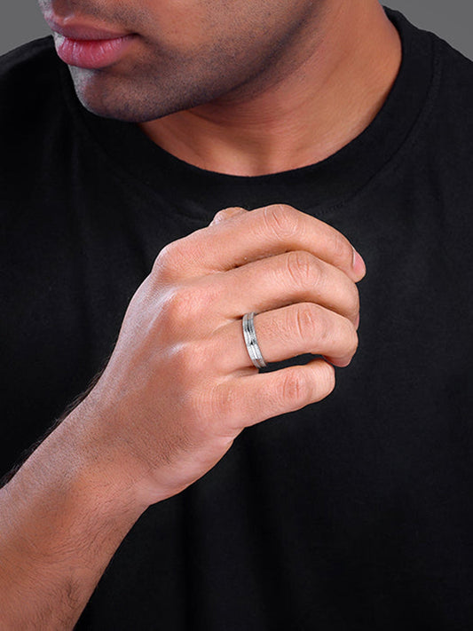 Silver Inferno Ring For Him