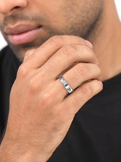 Silver Om Ring For Men