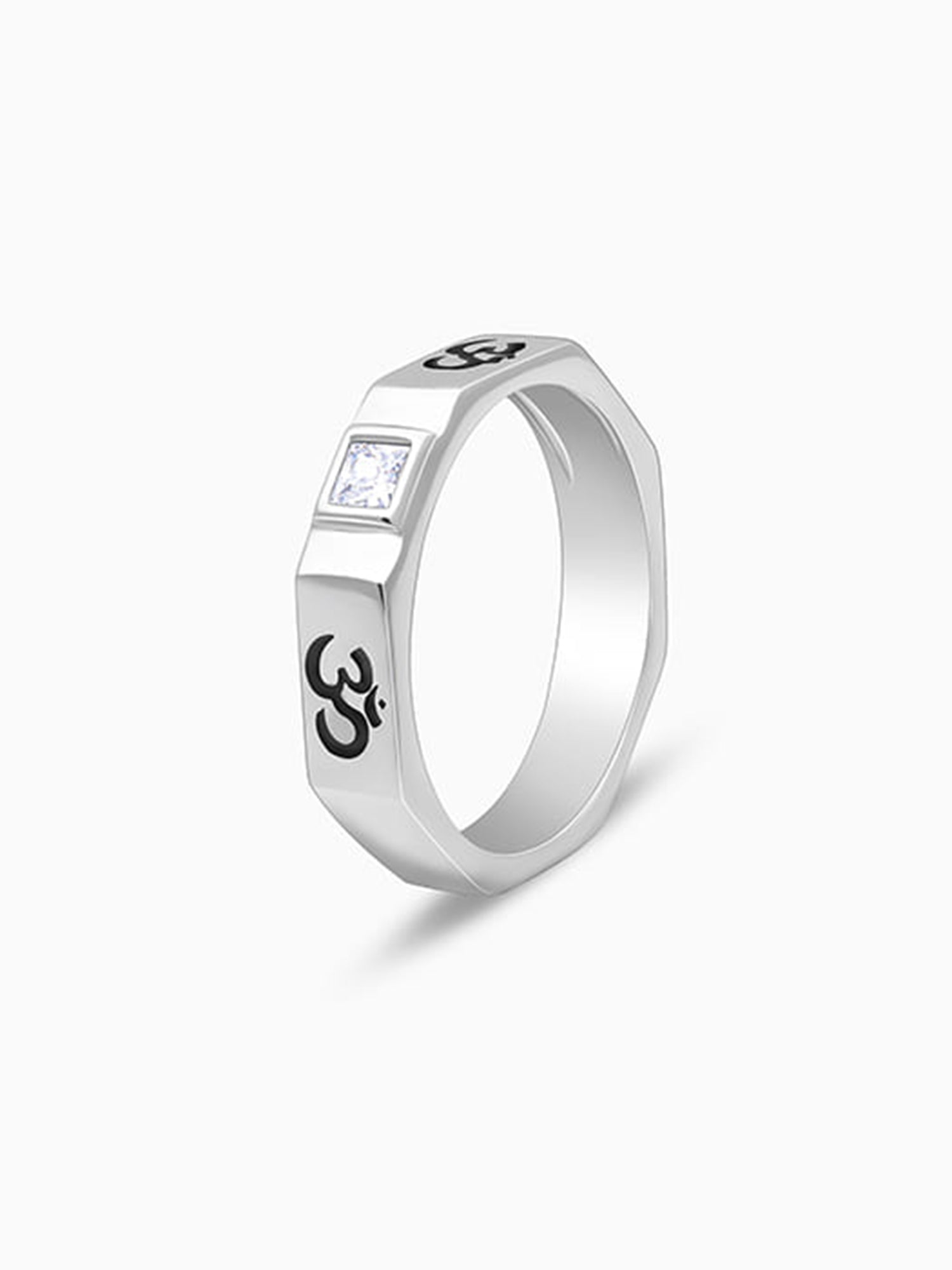 Silver Om Ring For Men