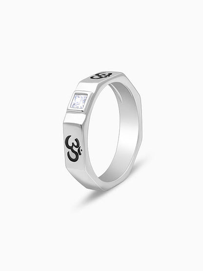 Silver Om Ring For Men