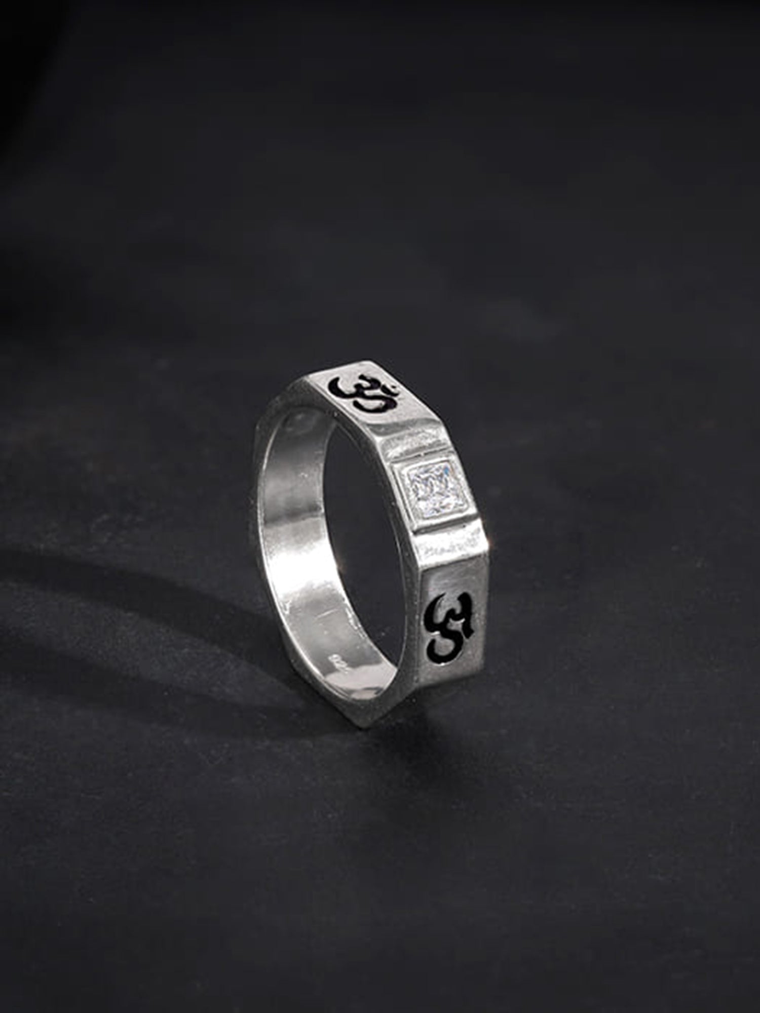 Silver Om Ring For Men