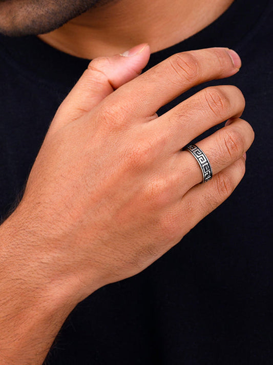 Oxidised Silver Ultimate Drip Ring For Him