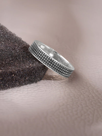 Oxidised Silver Alpha Ring For Him