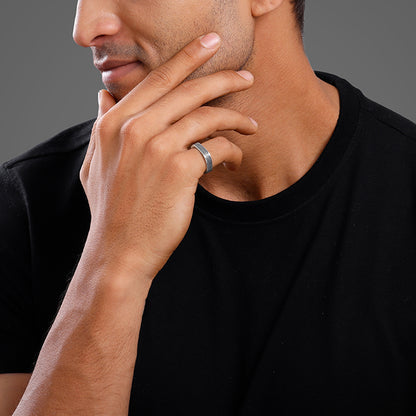 Oxidised Silver Meraki Ring For Him