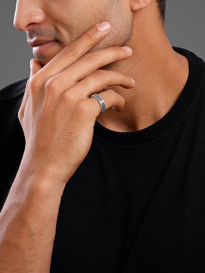 Oxidised Silver Meraki Ring For Him
