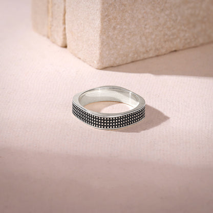 Oxidised Silver Meraki Ring For Him