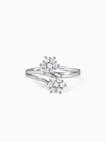 Silver Floral Memory Ring