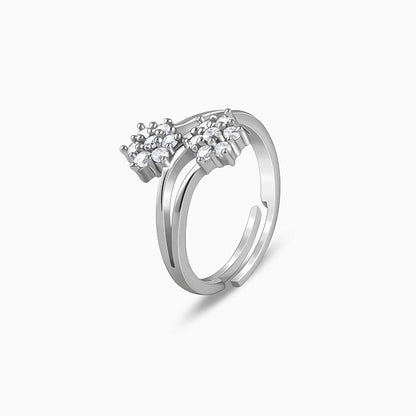 Silver Floral Memory Ring