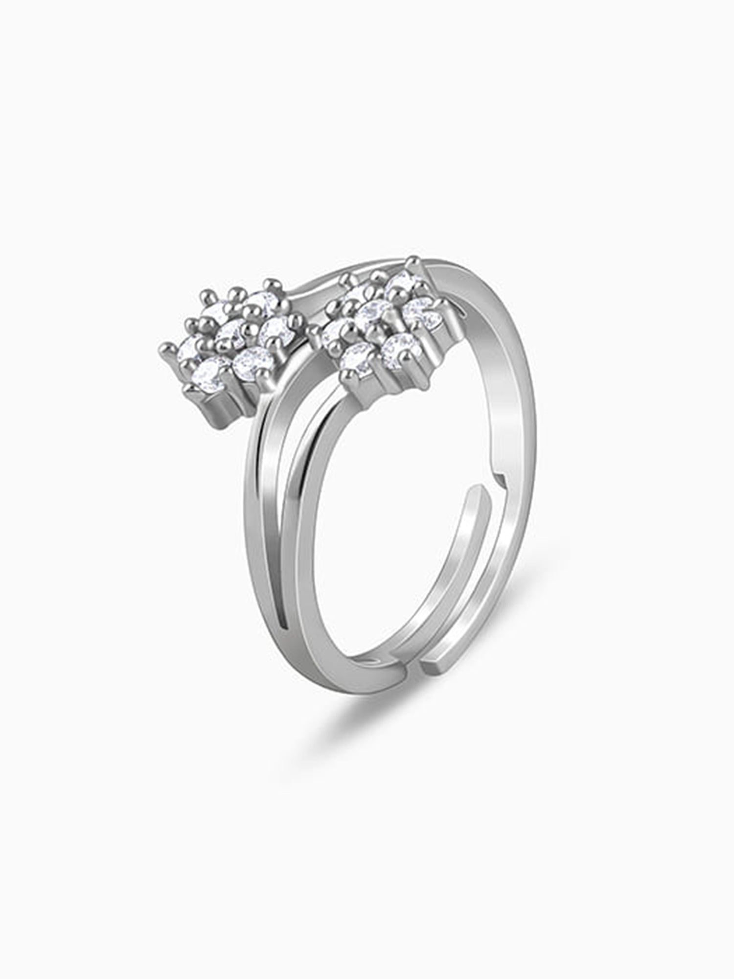 Silver Floral Memory Ring
