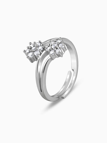Silver Floral Memory Ring
