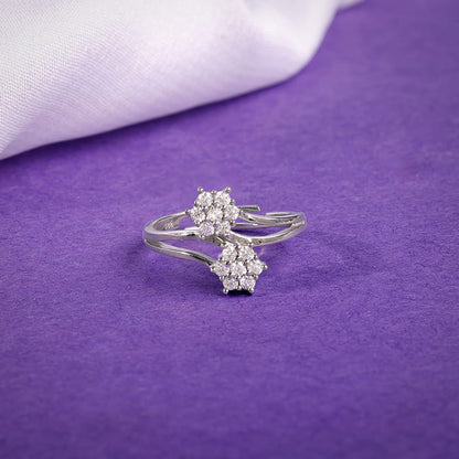 Silver Floral Memory Ring