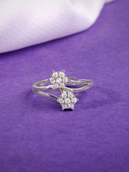 Silver Floral Memory Ring