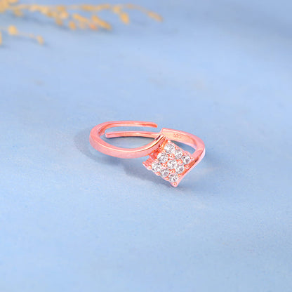 Rose Gold Square Cluster Ring