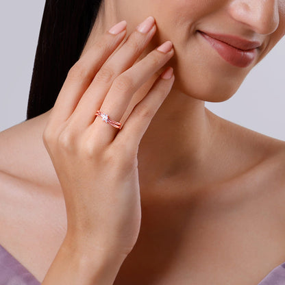 Rose Gold Promise Knot Ring