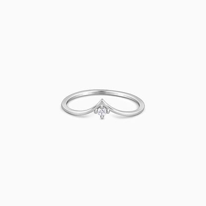 Silver Sparkling V Ring