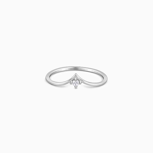 Silver Sparkling V Ring