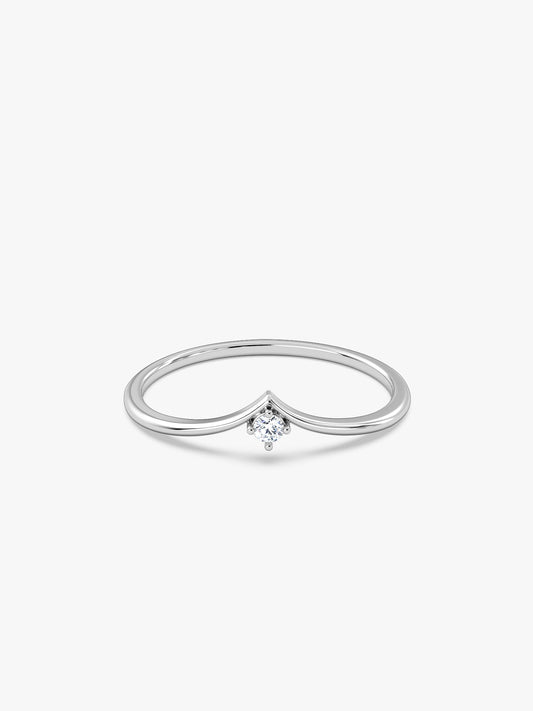 Silver Sparkling V Ring