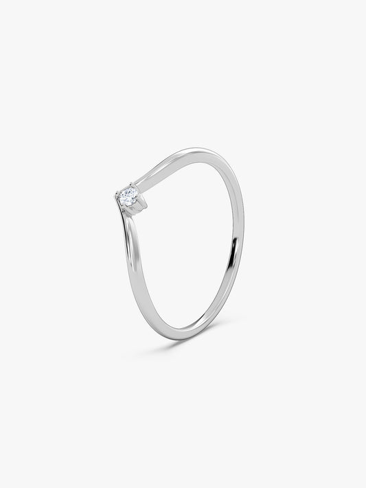 Silver Sparkling V Ring